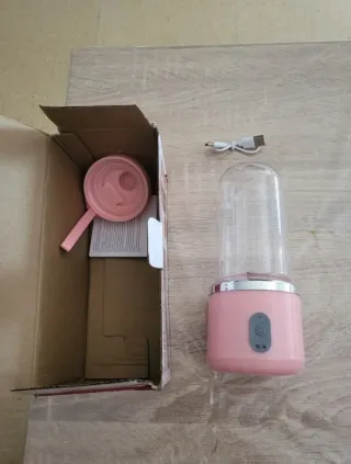 Mini batidora portátil rosa