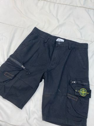 Stone Island Pantalón Cargo Negro