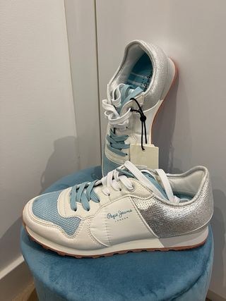 Zapatillas Pepe Jeans Verona W Sequins Plata