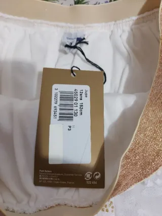 Per Natale gonna bianca e oro tg. 12 anni Petit Ba