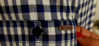 Camisa Guess  Azul marino y blanca Talla XL