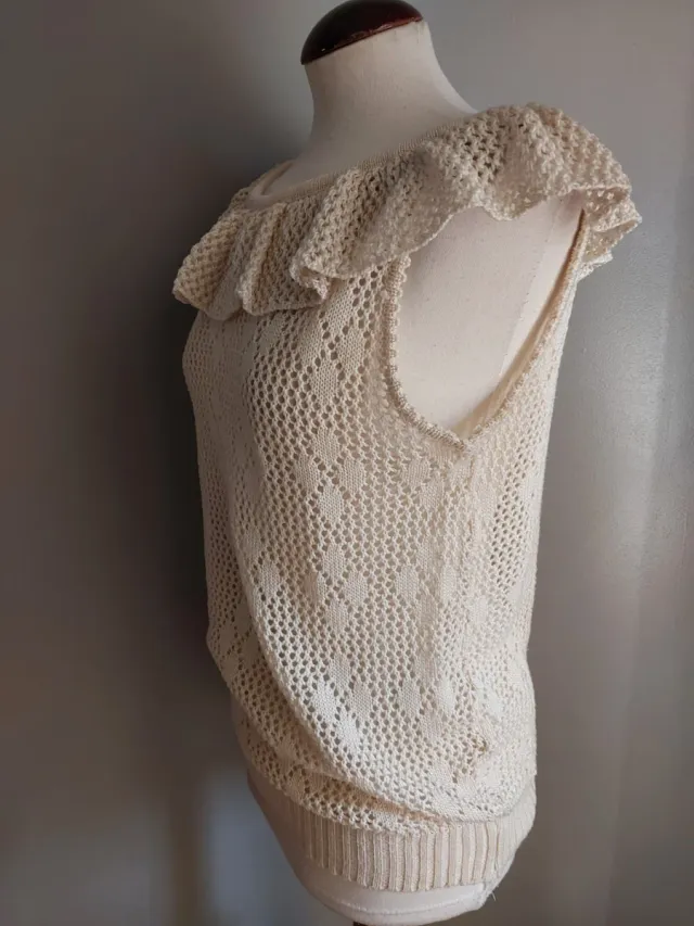 Chaleco de punto S/M beige