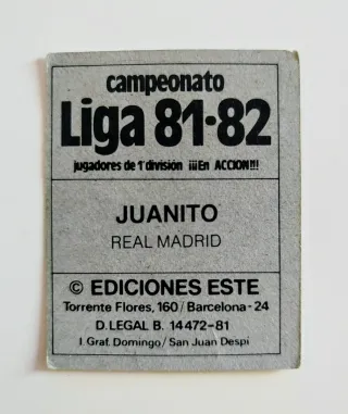 JUANITO REAL MADRID LIGA ESTE 81-82