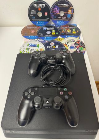 PACK PS4 Slim 1TB + 10 juegos + 2 mandos