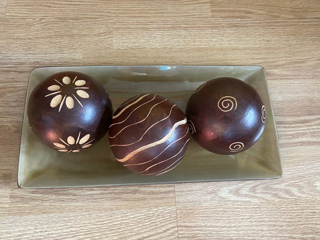 Bolas Decorativas Centro de Mesa Madera