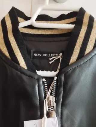 Estupenda bomber de cuero para mujer