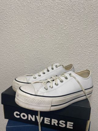 Converse Piel Blancas Plataforma