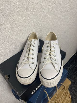 Converse Piel Blancas Plataforma