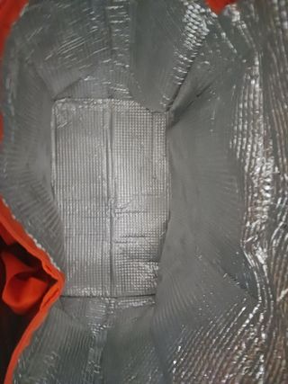 Bolsa nevera Sannen naranja y plateada