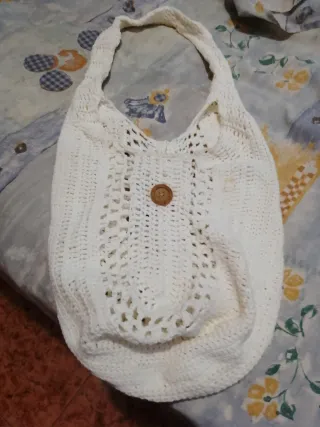Bolso de crochet blanco