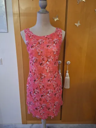 Vestido fucsia floral fiesta evento vintage y2k