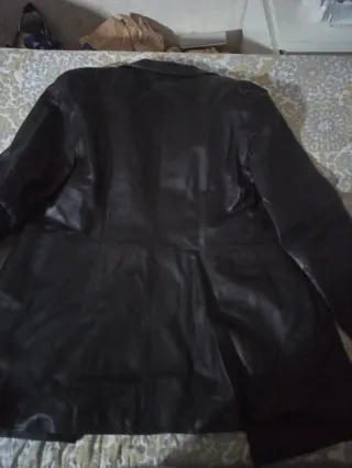 Abrigo de cuero BLAS OLIVER negro