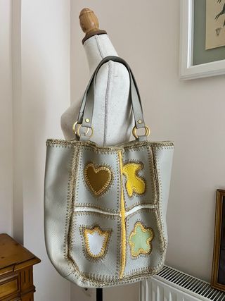 Bolso Tous Piel Patchwork Crochet