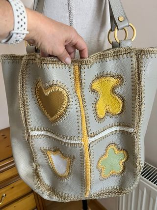 Bolso Tous Piel Patchwork Crochet
