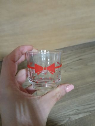 Set 5 tazzine da caffè in vetro con decorazione