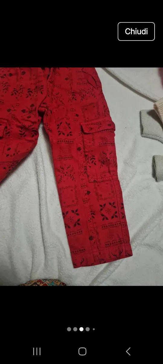 Pantaloni bimbo Kenzo fantasia rossa 4 anni