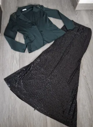 Traje chaqueta y falda lentejuelas