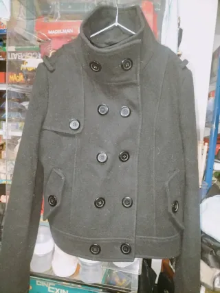 Chaquetón corto paño negro talla M