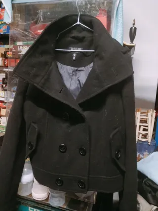 Chaquetón corto paño negro talla M