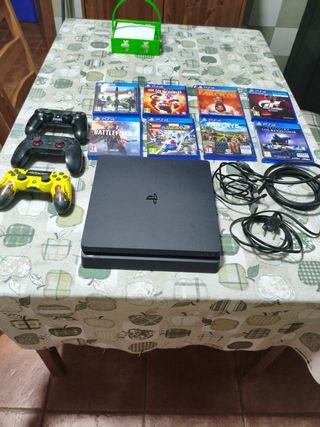Consola PS4 1TB Negra + 8 Juegos +3 mandos 