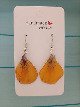 Pendientes de pétalos flores artesanales