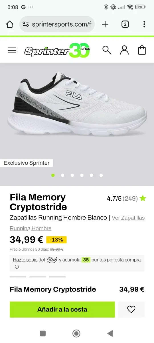 Deportivas Running Fila Memory Crytostride