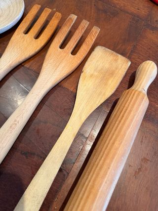 Juego Utensilios Cocina Madera