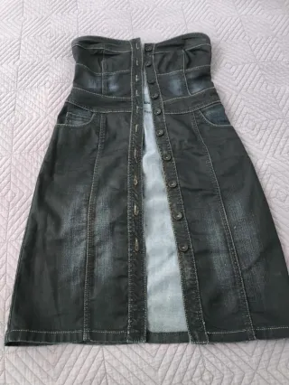 Falda larga vaquera Stradivarius talla M