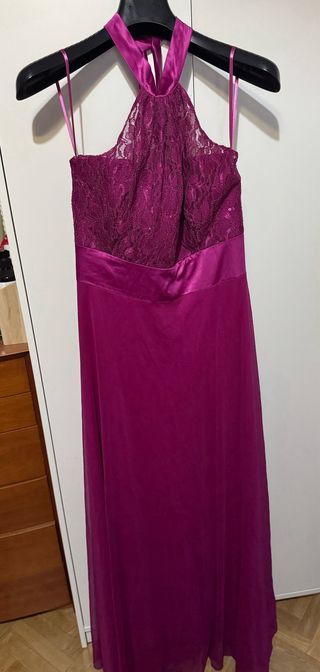 Vestido largo fiesta fucsia