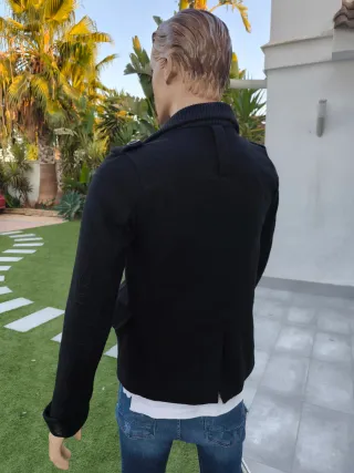 Chaqueta paño Negra Hombre