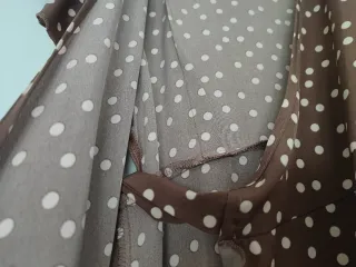 Vestido marrón lunares