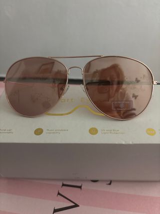 Gafas de sol aviador espejo rosa y dorado