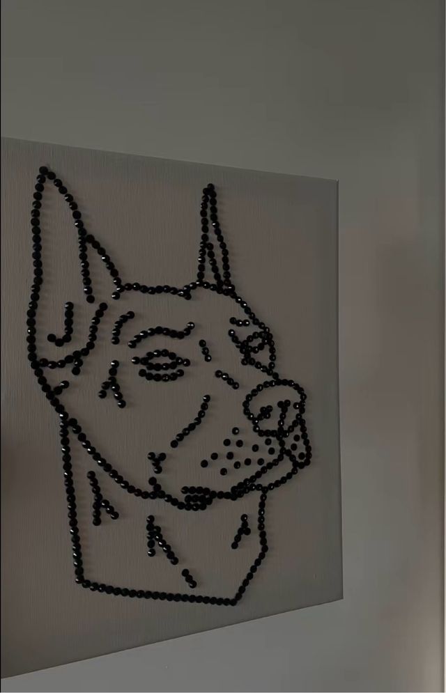 Cuadro Decorativo Perro Diamantes