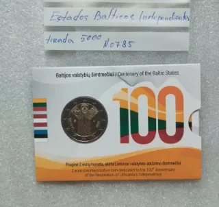 2€ Lituania 2018 BU Centenario Estados Bálticos