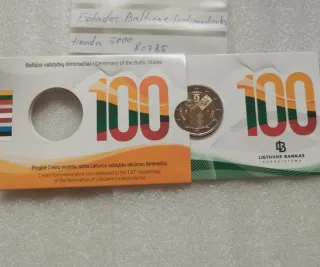 2€ Lituania 2018 BU Centenario Estados Bálticos