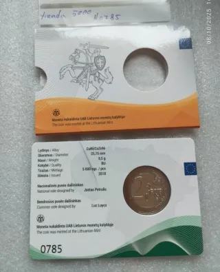 2€ Lituania 2018 BU Centenario Estados Bálticos