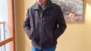 Chaqueta vintage de cuero marrón
