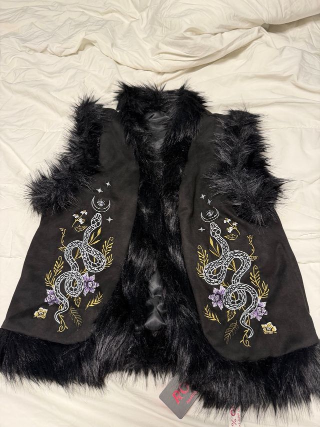 Chaleco mujer negro con pelo sintético