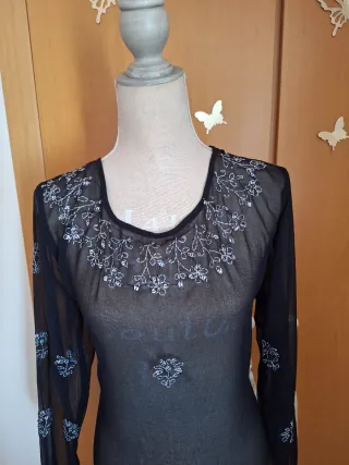 Vestido negro transparente playa Ibiza vintage y2k