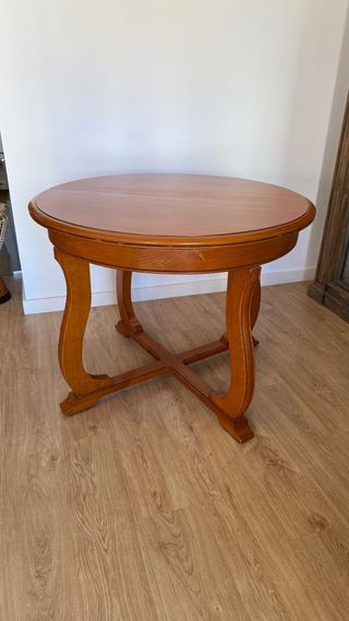 Mesa redonda 100 Ø extensible de madera