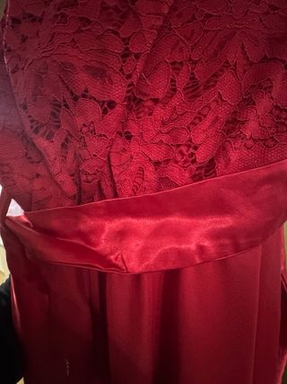 Vestido rojo encaje y tul