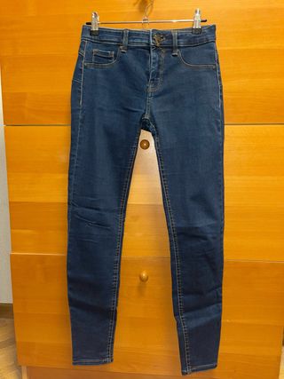 Pantalón vaquero mujer azul Bershka