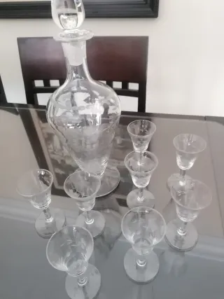 Juego de cristal labrado