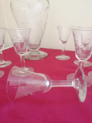 Juego de cristal labrado