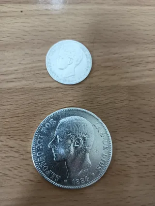 Moneda antiguas 5 pesetas y 1 peseta España total2