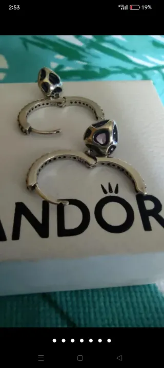 Pendientes Pandora Corazón Rosa Plata