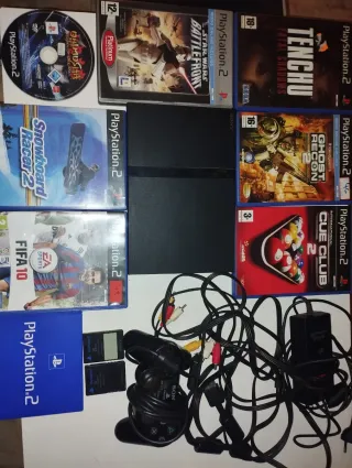 Consola PlayStation 2 Negra + Juegos
