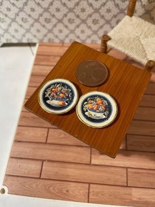 Coppia piatti miniatura frutta dollshouse