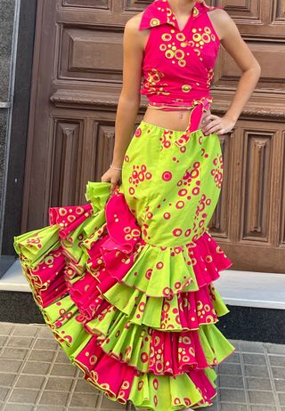 Traje de Flamenca 2 Piezas T 3840 regalo corpiño 