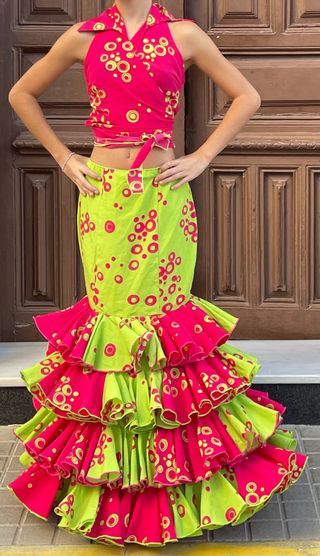 Traje de Flamenca 2 Piezas T 3840 regalo corpiño 